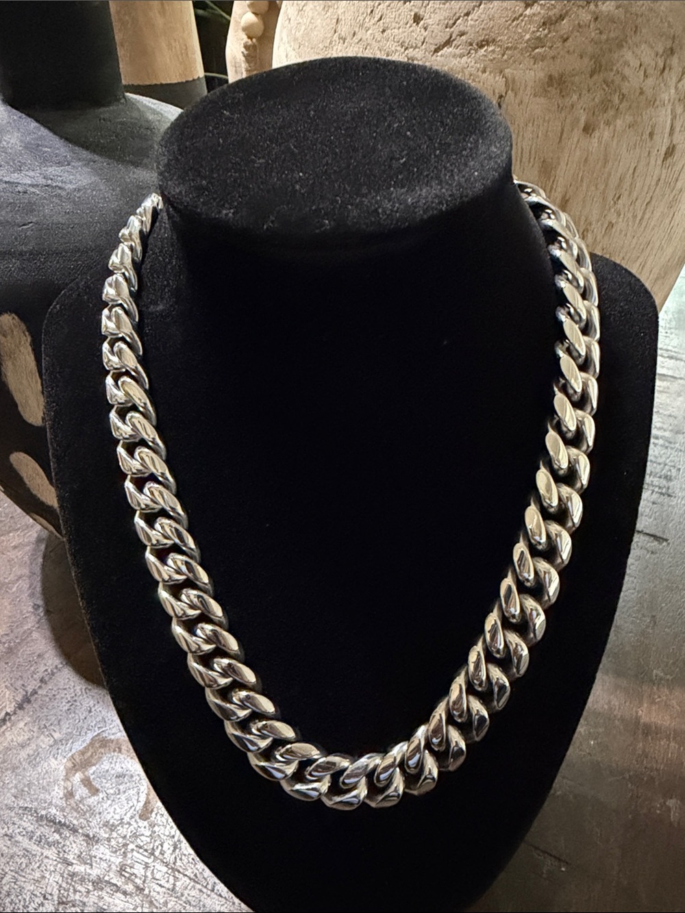 NEW Celeste Sol Heavy Silver Tone Chain
Link Necklace Statement Piece
